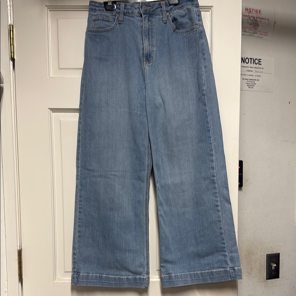 White House Black Market Blue Flare Wide Leg Jeans